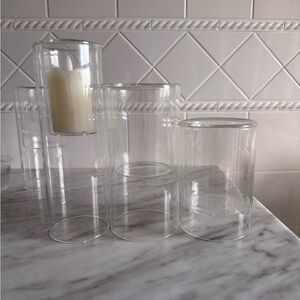 Cylinder Floating Candle Holders set
